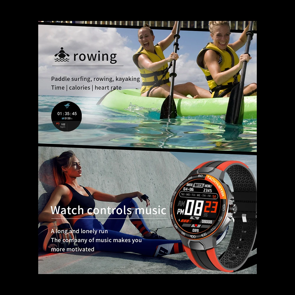 1.28 Collu IPS Krāsu Ekrāns Digitālā Elektroniskā Pulkstenis Sievietēm Smart Sporta Skatīties Fitnesa Smartwatch Vīriešiem, kas Paredzēta Android Un IOS Attēls 1