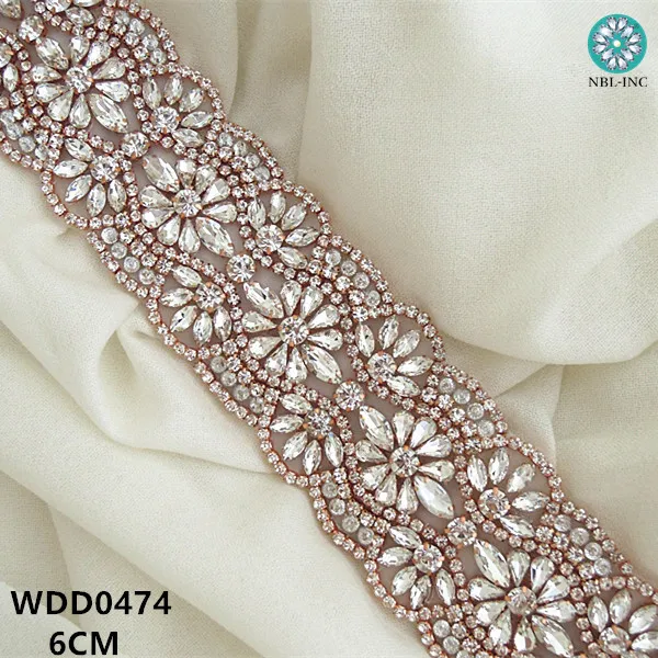 (10 METRI)Vairumtirdzniecības handmaded fāzēm līgavas sudraba kristālam, rhinestone aplikācijas trim dzelzs par kāzu kleitu vērtnes WDD0474 Attēls 2
