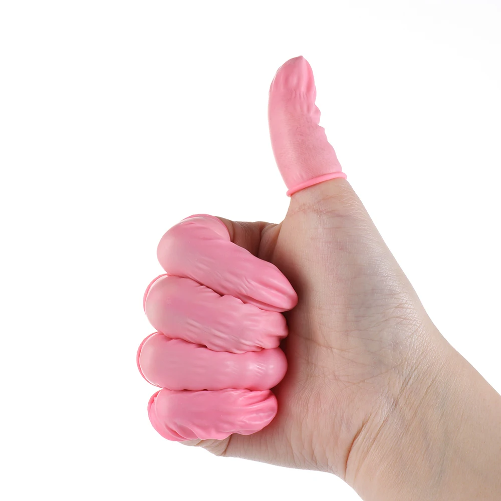 100gab Vienreizējās lietošanas Rokai Aizsargs, Cimdi Dabiskā Kaučuka neslīdoša Anti-static Lateksa Pirksta Gultiņas Rokai Izturīgs Instruments Attēls 4