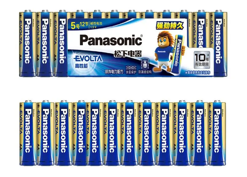 100pcs/daudz Panasonic EVOLTA AA 1,5 V Sārma Baterija Rotaļlietas Tālvadības Modinātājs pamatskolu un sausajām Baterijām Šūnu Attēls 2