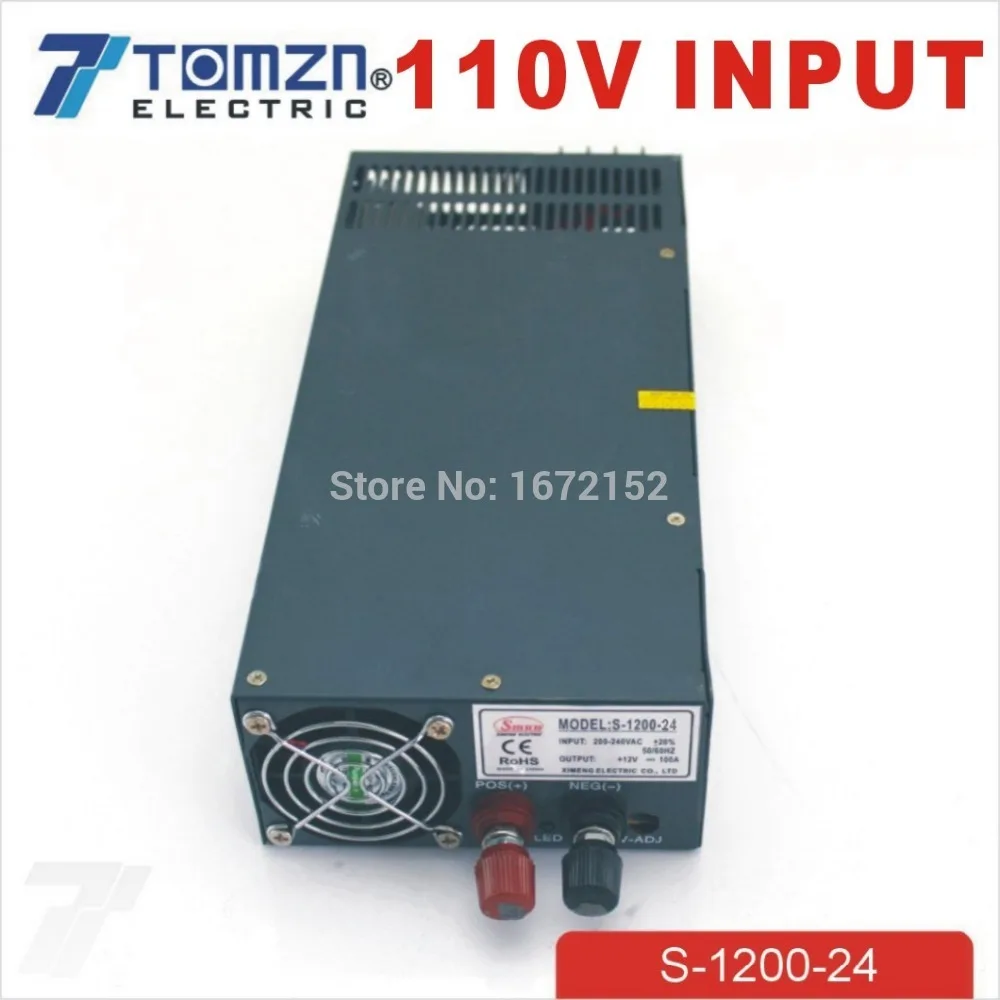 1200W 24V 50A regulējams 110V ievadi Viena Izeja pārslēdzama strāvas padeve LED Strip gaismas AC uz DC Attēls 1