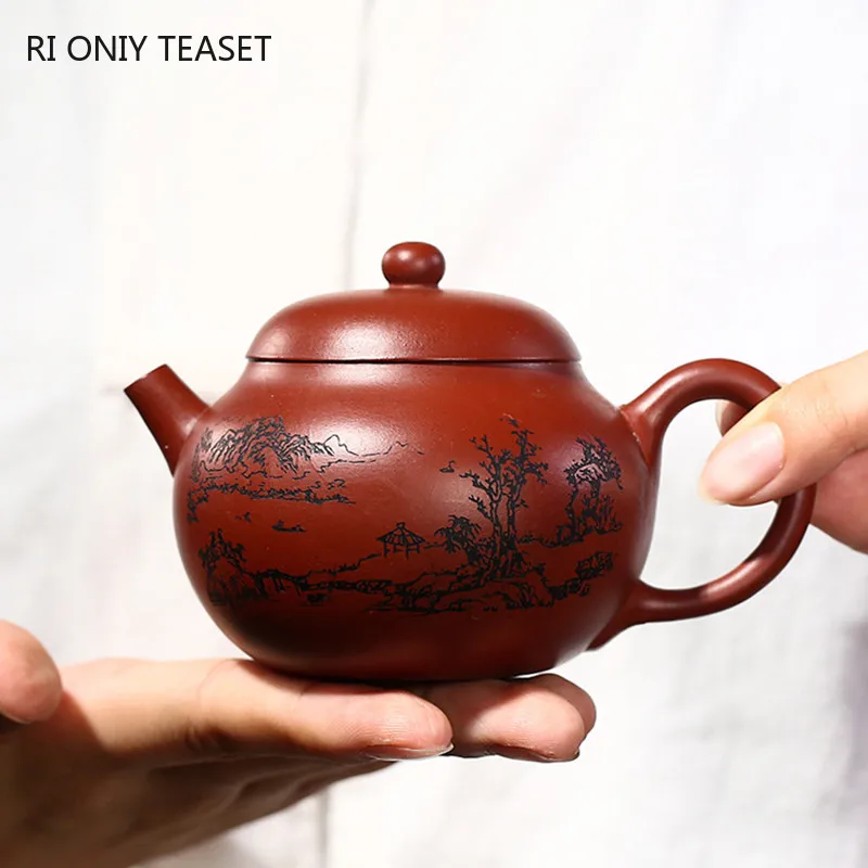 130ml Yixing Violetā Māla Tējkanna Meistara Roku darbs Tējas Katlā Ķīnas Autentisks Zisha Tējas Komplekts Tējkanna Tējas Ceremonija Pielāgota Dāvanas Attēls 2