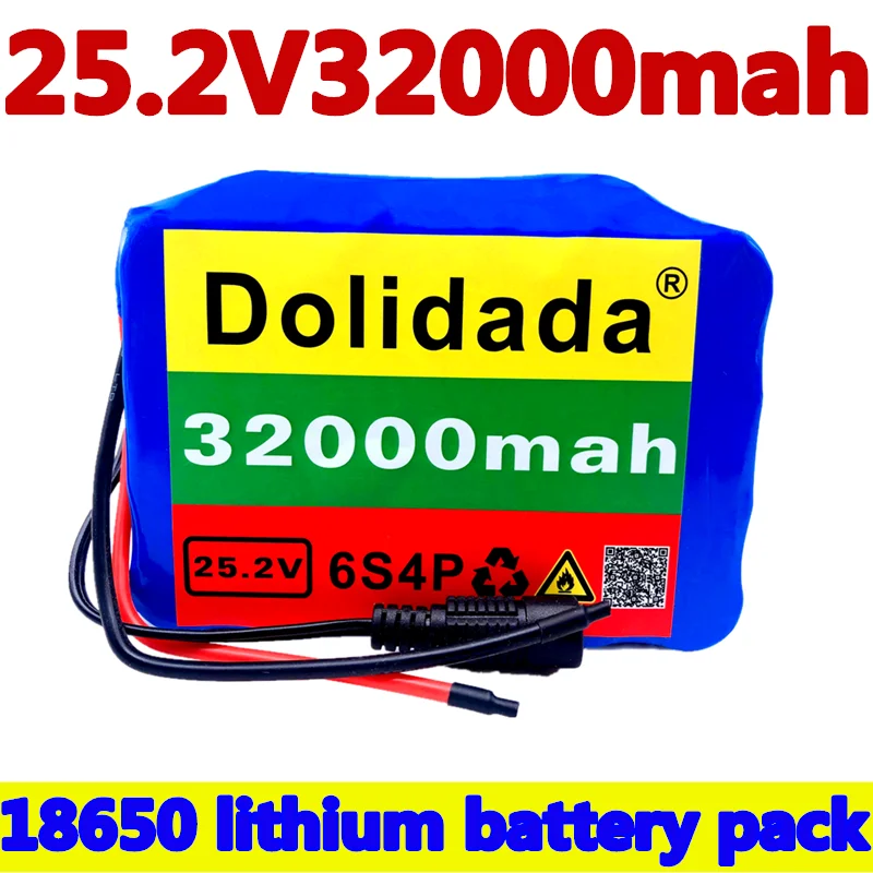 18650 24V 32Ah Baterija Litija Baterija 25.2 v 32000mAh Elektrisko Velosipēdu, Mopēdu /Elektriskās/Li jonu Akumulators ar lādētāju,6S4P Attēls 4
