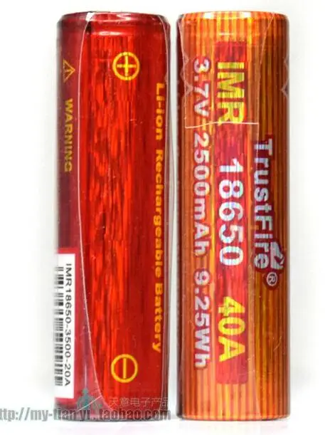 18pcs/daudz TrustFire IMR 18650 2500mAh 3,7 V 40A 9.25 Wh Augsta Likme, Uzlādējams Litija Akumulatoru E-cigaretes/LED Lukturi Attēls 4