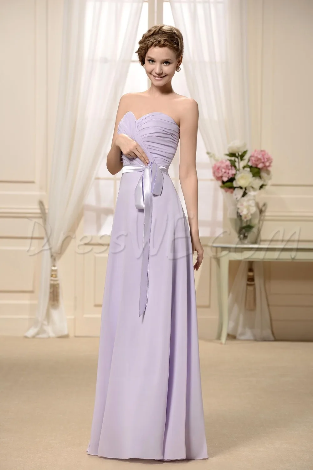 2016 bezmaksas piegāde sexy mīļotā vestido de festa longo casamento jaunā stila šifona jostas puse kleita garas Līgavas Kleitas Attēls 2