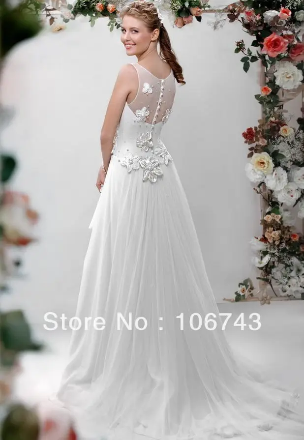 2018 jaunās līgavas lēti Custom ziedi pērles-line karstā sexy redzēt cauri atpakaļ vestido de noiva līgavas kleita līgavas māsa kleitas Attēls 1