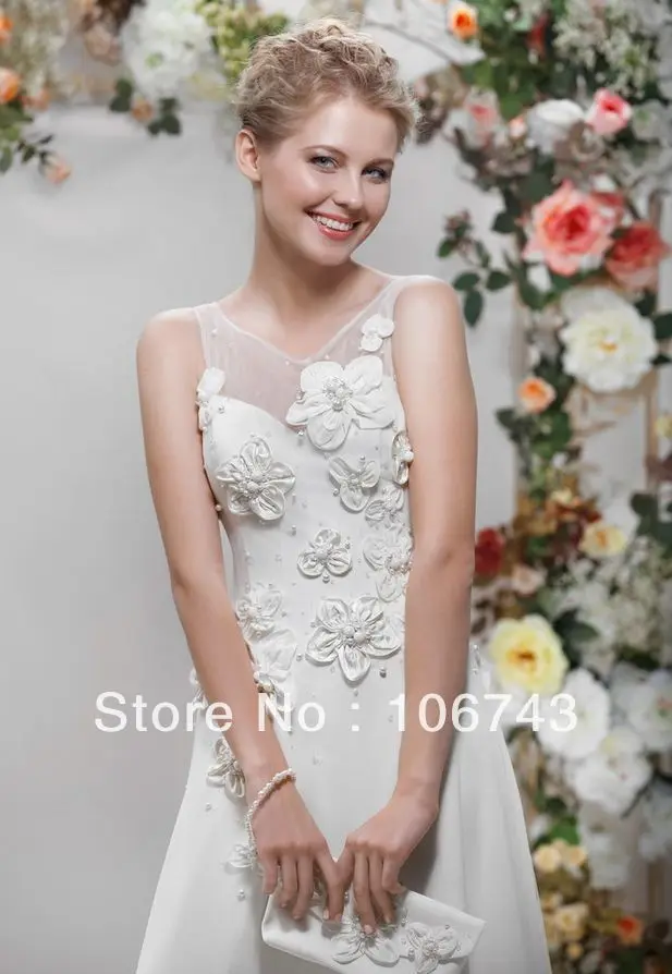 2018 jaunās līgavas lēti Custom ziedi pērles-line karstā sexy redzēt cauri atpakaļ vestido de noiva līgavas kleita līgavas māsa kleitas Attēls 3