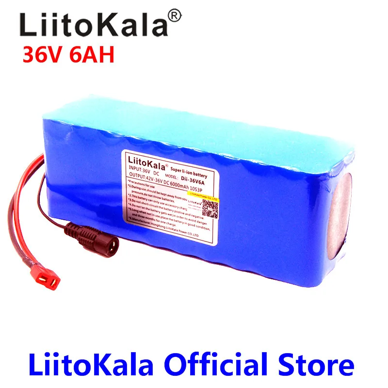 2018 Liitokala 36V 6Ah 18650 Uzlādējams akumulators ,Pārveidots Velosipēdu,Elektrisko transportlīdzekļu Aizsardzību ar PCB + 36V 2A Lādētāju Attēls 4