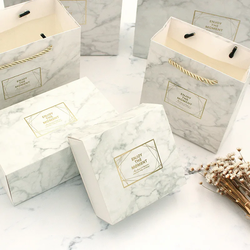 2018 radošo marmora dāvanu maisiņi pārnēsājamās somas, lai kāzu dekori pārtikas mēness kūka iepakojuma casamento dekoru dod priekšroku piegāde Attēls 1