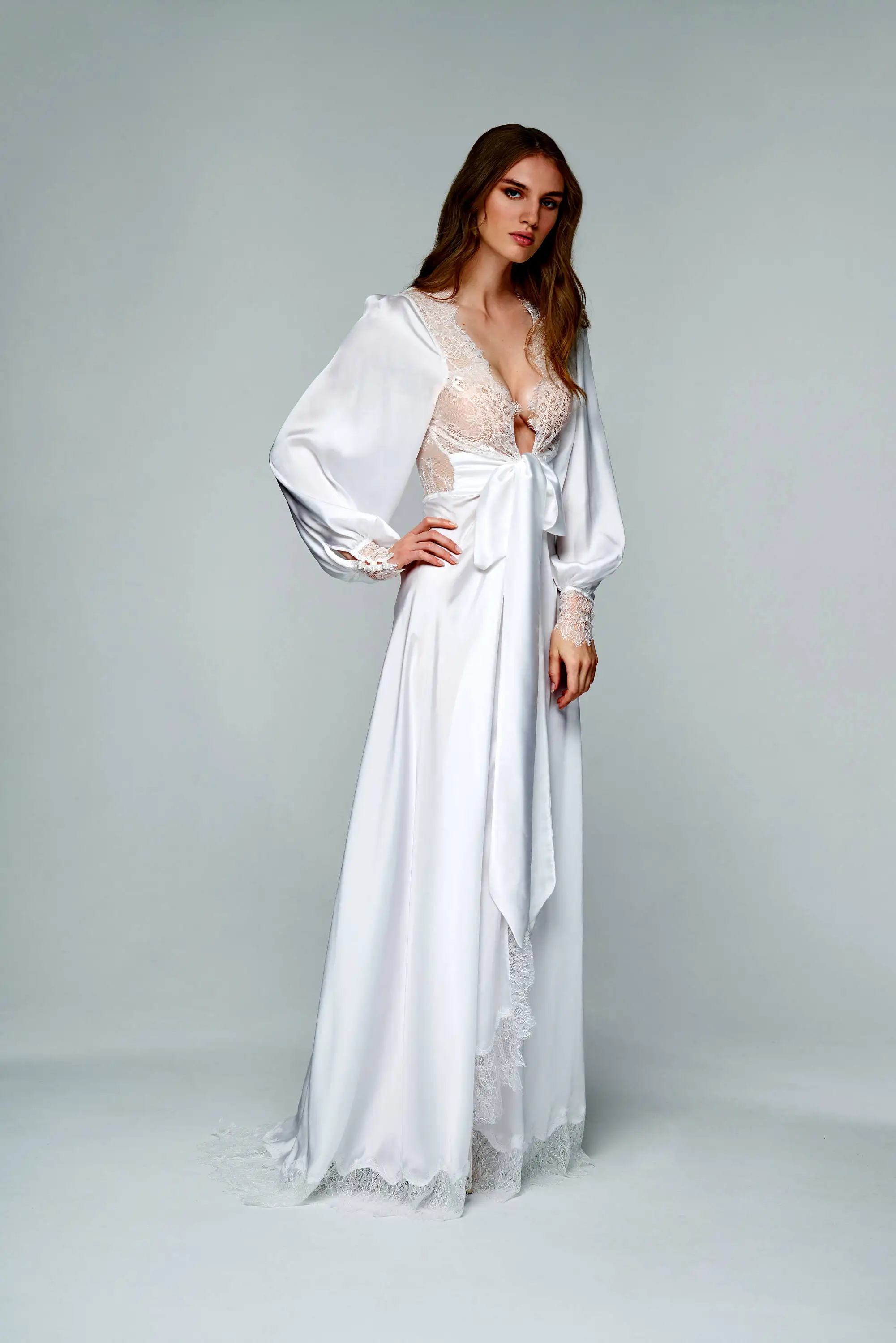 2020 Jaunu un Seksīgu Sieviešu Peldmētelis Apakšveļa, Mežģīnes Sieviešu Dāmas Līgavas Tērpu Kimono Drēbes Satīna Zīda Nakts Valkāt Tērpu Sleepwear Attēls 3