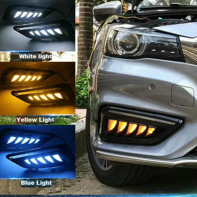 2gab Trīs Funkcijas Auto LED Dienas Gaitas Lukturi Miglas Luktura MG6 2017-2018 Attēls 2