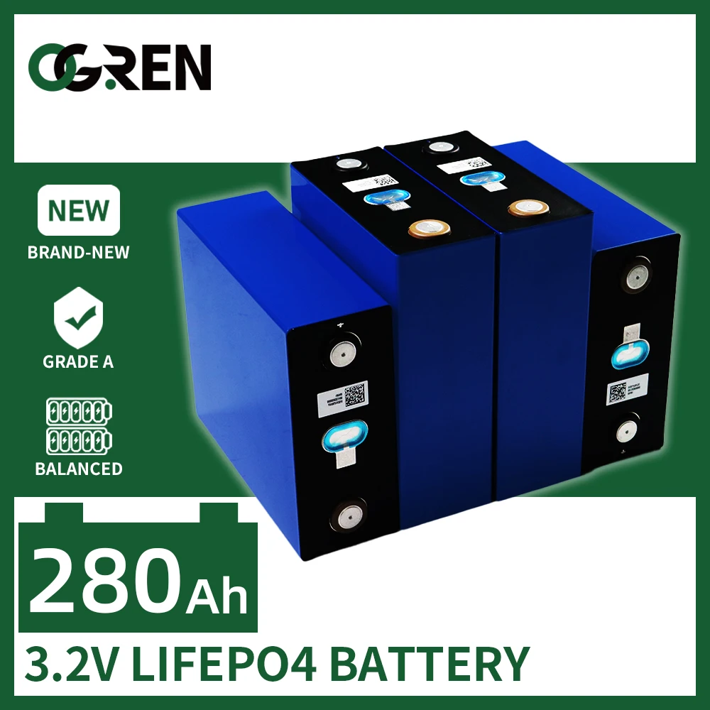 3.2 V Lifepo4 Baterijas 280AH 4-48PCS Pakāpes Jaunu Litija Dzelzs Fosfāta Akumulatoru Formā Šūnu Pack Saules Sistēmas RV ES ASV Nodokļu Bezmaksas Attēls 4