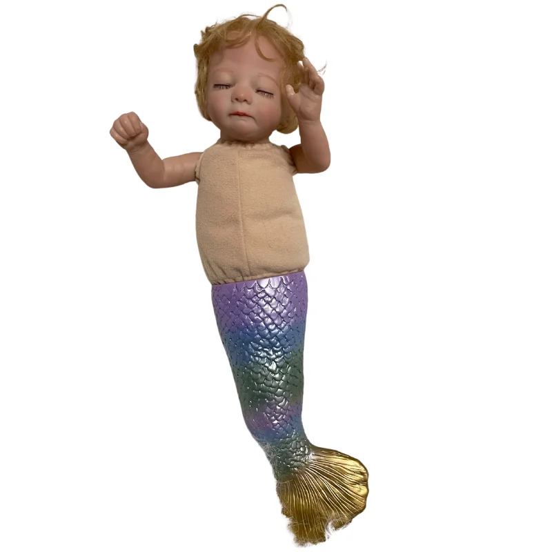 35CM Mishell Sirēna Baby Lelle Sakņojas Matu 3D Krāsotas Augstas Kvalitātes Krāsošana Skaista Lelle Dzimšanas dienas Dāvana Meitenēm Attēls 4
