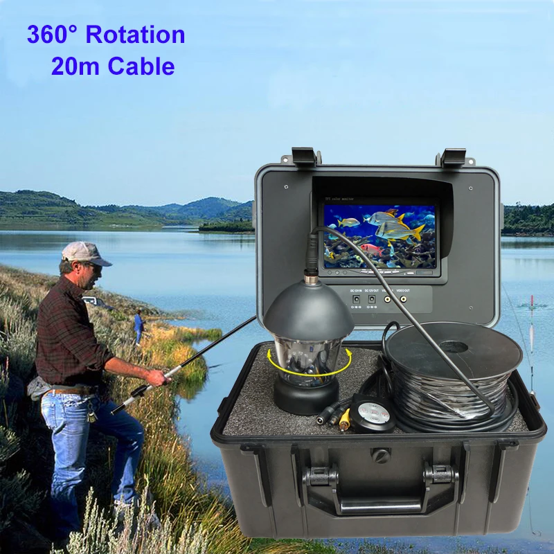 360 Rotācijas PTZ Kameras 20M Zemūdens Zvejai, Video Kamera Ūdensizturīgs Sistēma Ar 7 Collu LCD Attēls 1