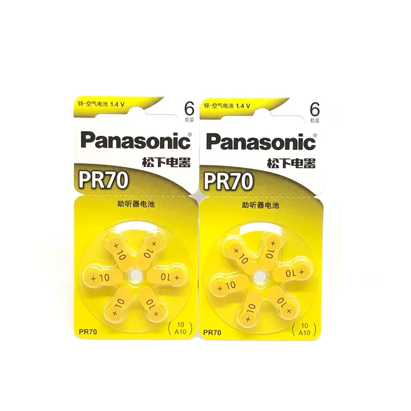 42pcs/daudz Oriģinālo Akumulatoru Panasonic PR70 Dzirdes 5.8 MM*3.6 MM 10 A10 Nedzirdīgajiem-atbalsta Kohleāro Pogu elementu Baterijas Audiphone Attēls 1