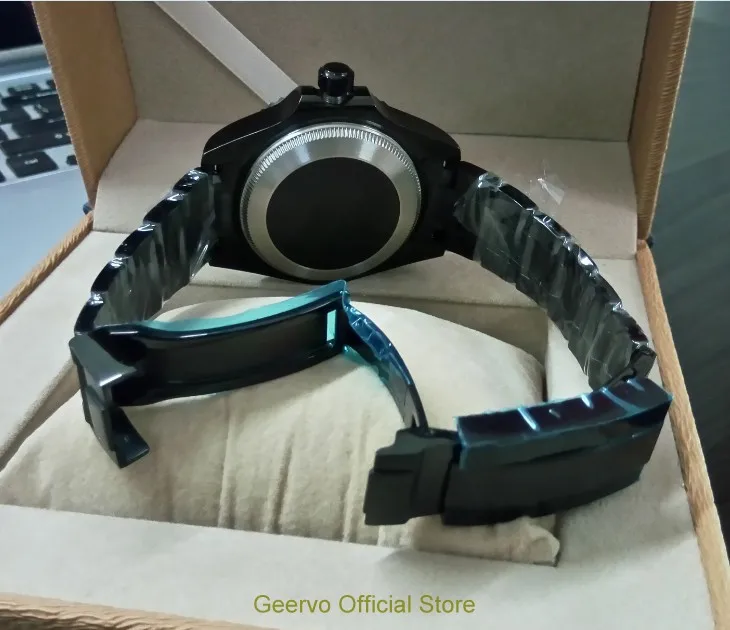 43mm blue&black dial, Black keramikas Bezel Automātiskā Self-Vēja kustību Vīriešiem Skatīties gaismas Mehāniskās pulksteņi pvd gadījumā gr209 Attēls 2
