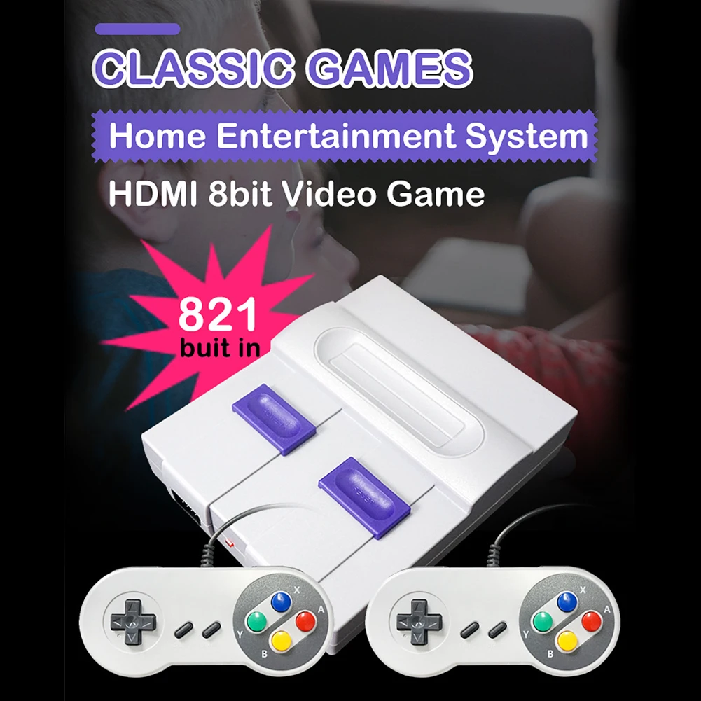 4K TV Video Spēļu Konsole, iebūvēta 821/660 Spēles 8-Bitu Rokas Mini Spēle Atskaņotājs Dual Gamepad HDMI-saderīgam Izejas Attēls 2