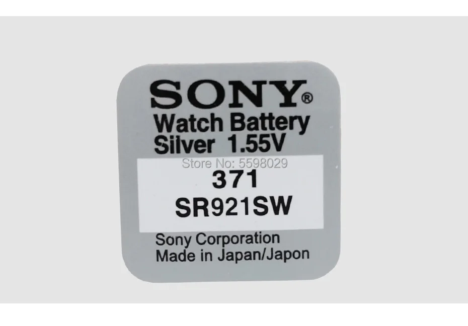 500pc Sony 371 SR920SW 920 LR920 AG6 LR920 LR69 171 1.55 V Sudraba Oksīda Pulksteņu Baterijas Pulksteņu Baterijas Single grain iepakošanas Attēls 5