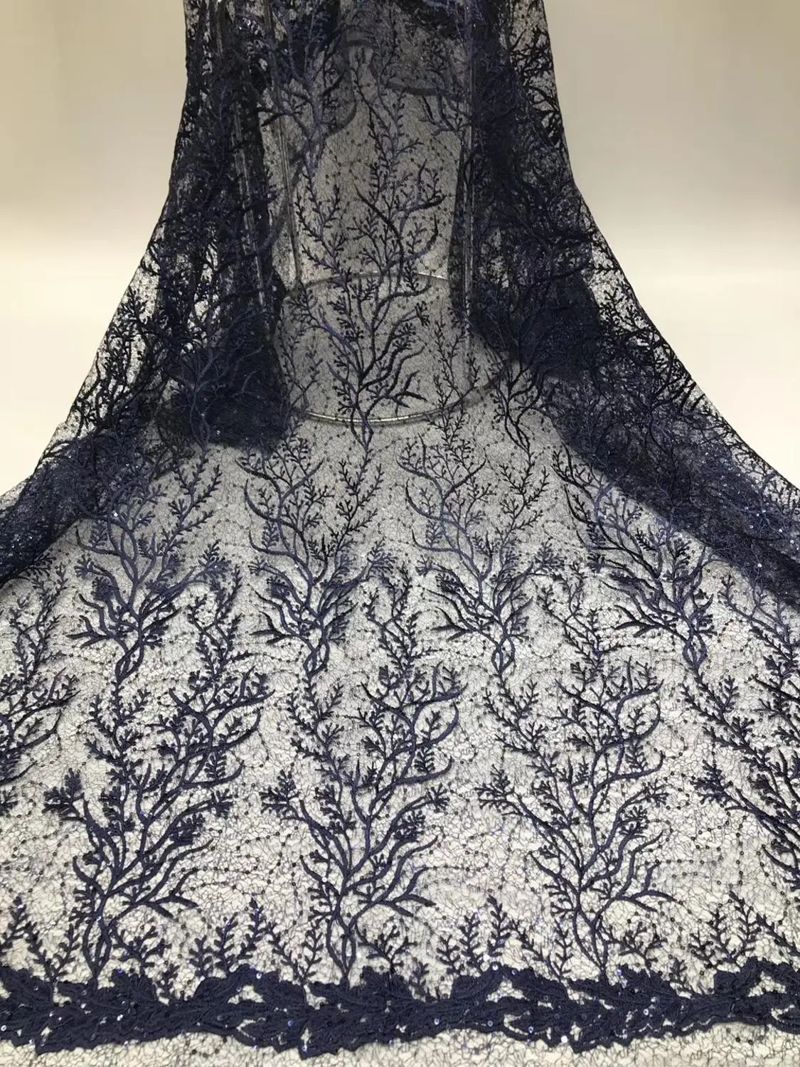 5yards/spilvenu Izšūšana sequin augu rakstaina modes auduma izmanto kāzu kleitu dizaina HENGX103# Attēls 4