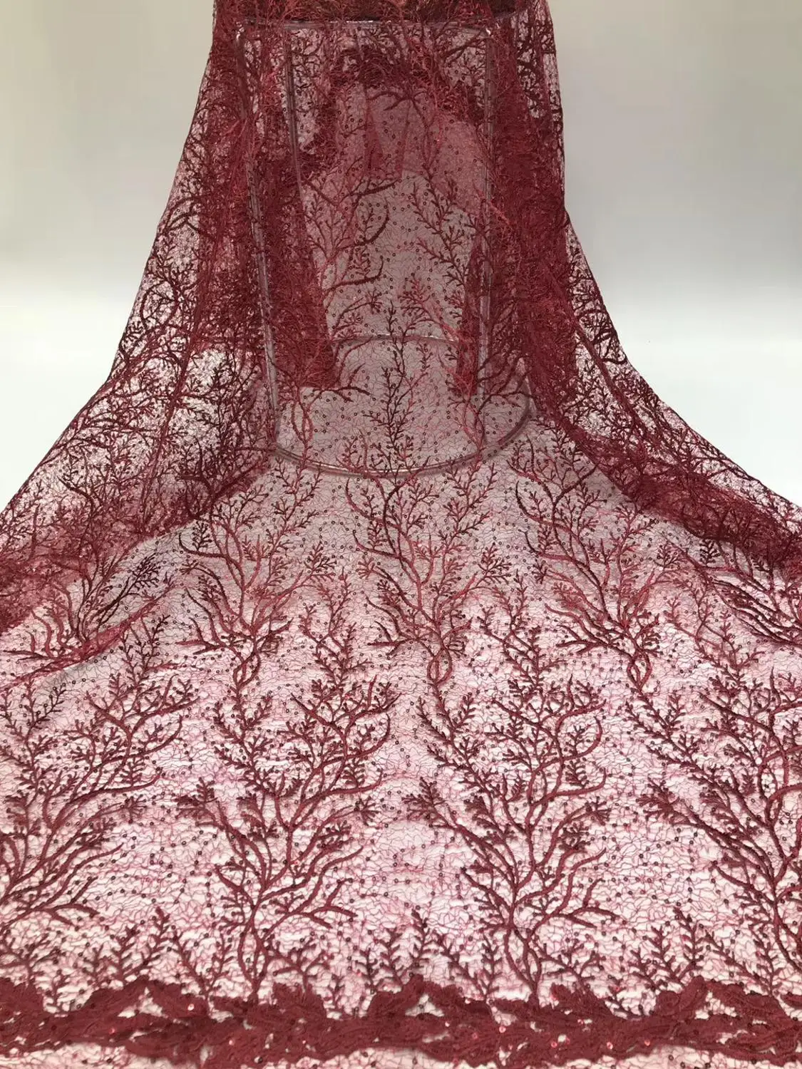 5yards/spilvenu Izšūšana sequin augu rakstaina modes auduma izmanto kāzu kleitu dizaina HENGX103# Attēls 5