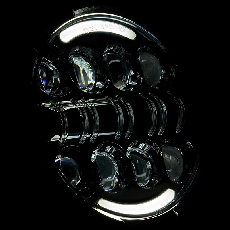 7 Collu LED Apaļo Lukturu 80W High Low Beam Projektoru ar dienas gaitas lukturi Pagrieziena Signāla Gaismu Jeep Wrangler Motociklu Attēls 4