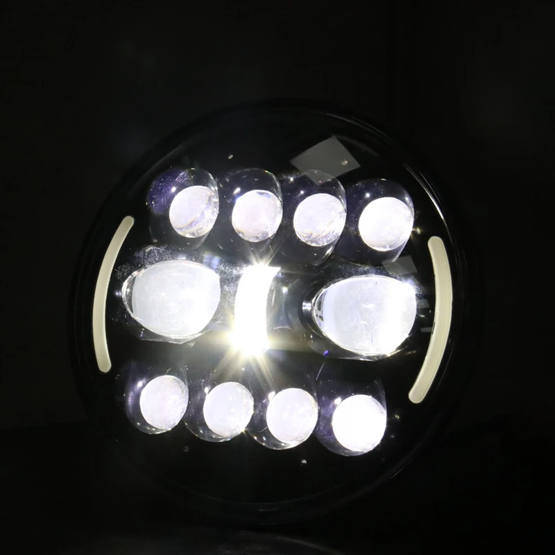 7 Collu LED Lukturu Auto, LED Gaismas, Augstas/Zemas Gaismas DRL Baltais Dzintars 12V LED Galvas Gaismas Lampa Jeep Wrangler Hummer Attēls 1