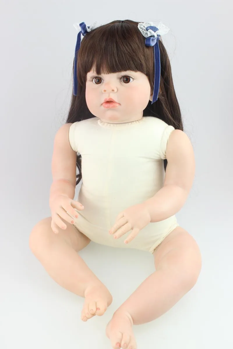 70cm Roku darbs Baby Meitenes Lelles Reāli Mīksta Silikona Atdzimis Toddler Lelles Spilgti Vinila Bērnu Princese Lelles Rotaļlietas Bērniem Attēls 3