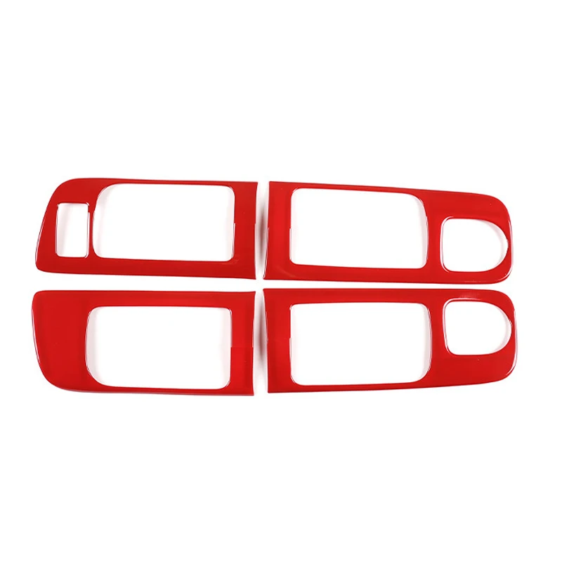 ABS Red 4gab/Set Iekšējo Durvju Rokturi, Rāmis Vāka Dekori Fit 