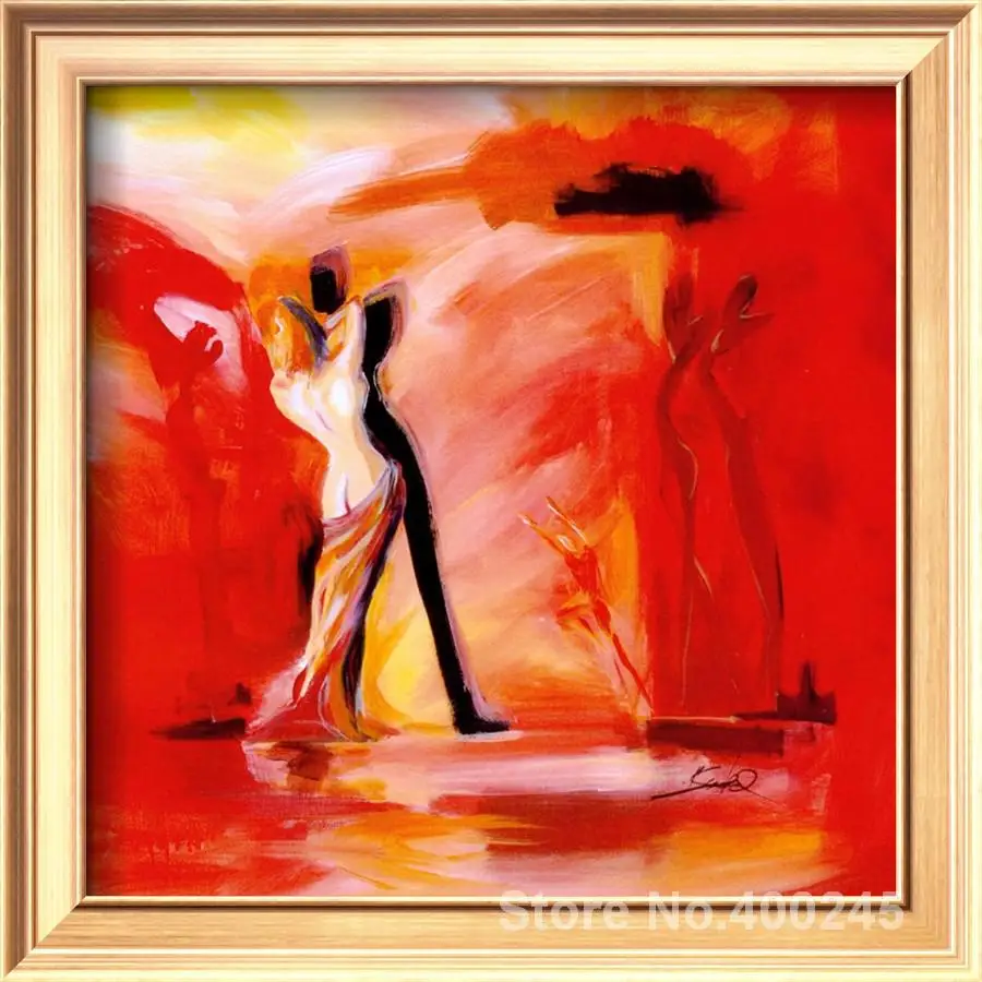 Abstrakts Attēls Glezniecības cienītājiem guļamistabai Romantika Red mūsdienu audekls mākslas Rokām krāsotas Augstas kvalitātes Attēls 4
