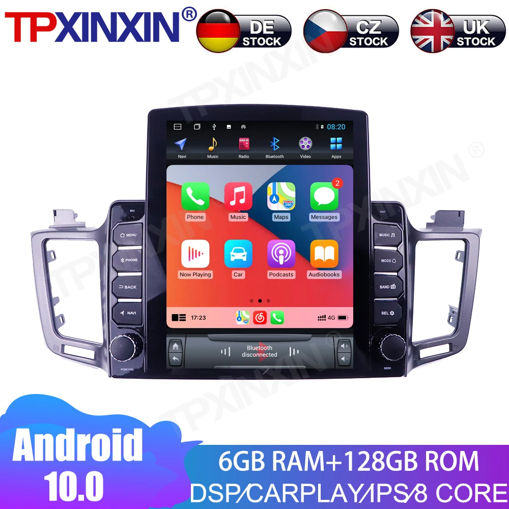 Android 10 6G+128GB Toyota RAV4 2012 - 2018 Auto Radio Multimediju Atskaņotājs IPS skārienjutīgais Ekrāns, Stereo Uztvērēju GPS Navigācijas Attēls 3