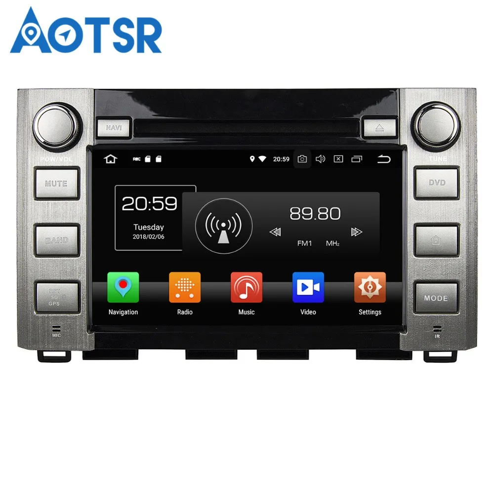 Aotsr Android 8.0/7.1 GPS navigācijas Auto DVD Atskaņotājs Sequoia /Tundra 14-16 multivides radio diktofonu 4GB+2GB 32GB+16GB Attēls 1