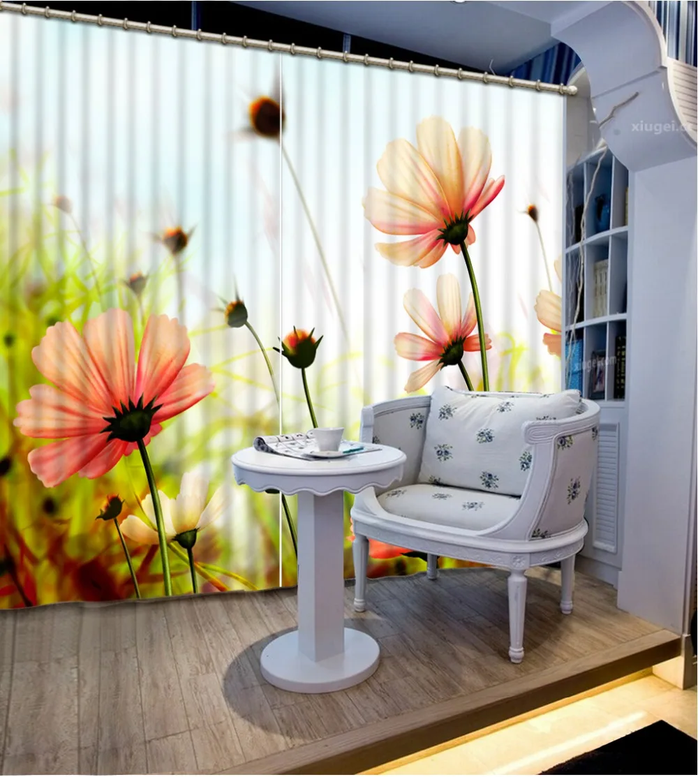 Augstas Kvalitātes Pielāgot izmēru Mūsdienu svaigu ziedu pasūtījuma aizkaru modes dekori mājas apdarei: guļamistaba, dzīvojamā istaba aizkaru Attēls 1