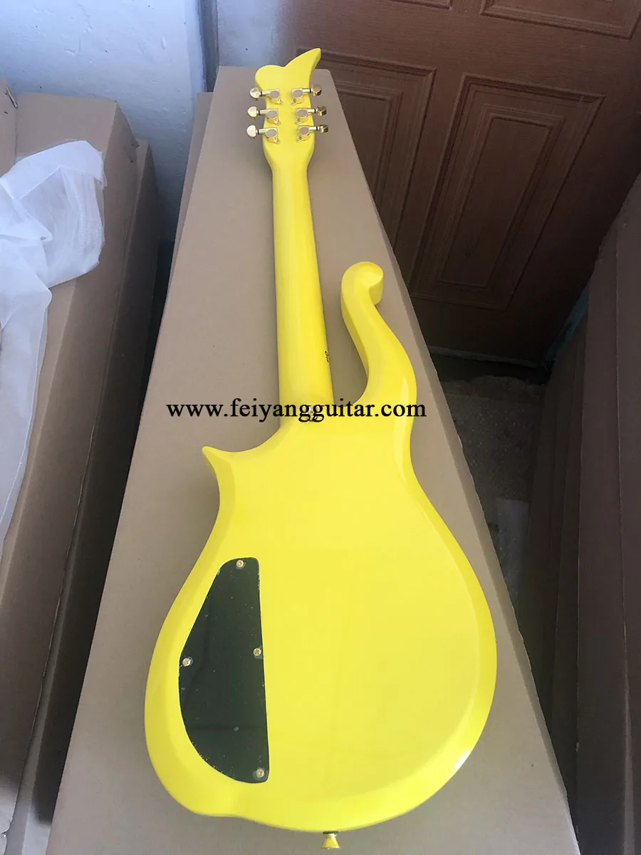 Augstas kvalitātes Wang Ziyun elektriskā ģitāra, balta, dzeltena, metāla, violeta ģitāra, pielāgojamu krāsu, iepakojumā kravas Attēls 1