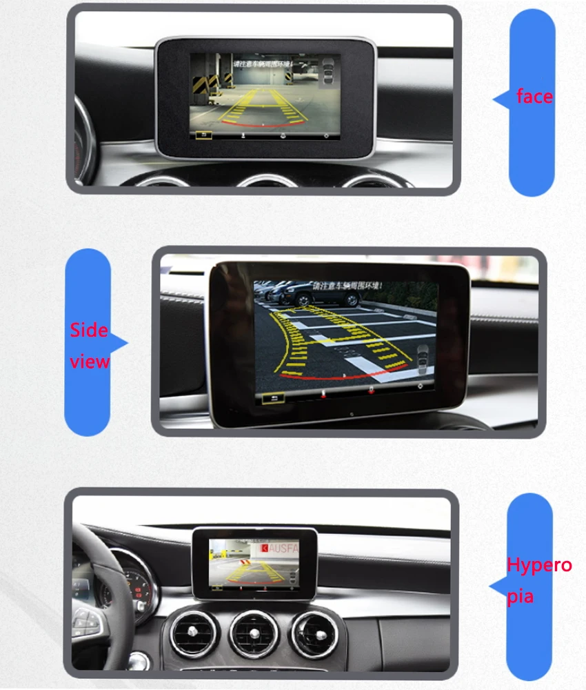 Auto Priekšā Reverss Autostāvvieta kameru Mercedes-Benz A180 A200 A260 2010 ~ 2019 Sānu atpakaļskata kamera interfeiss Adapte sākotnējo Ekrānu Attēls 3