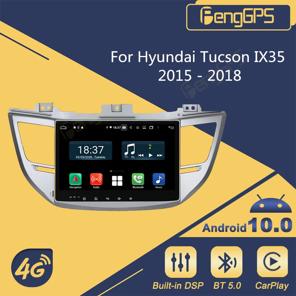 Auto Stereo 2 Din Android Autoradio Par Hyundai Tucson, IX35 - 2018 Radio Uztvērējs GPS Navigator Multimediju DVD Atskaņotājs Vienības Attēls 1