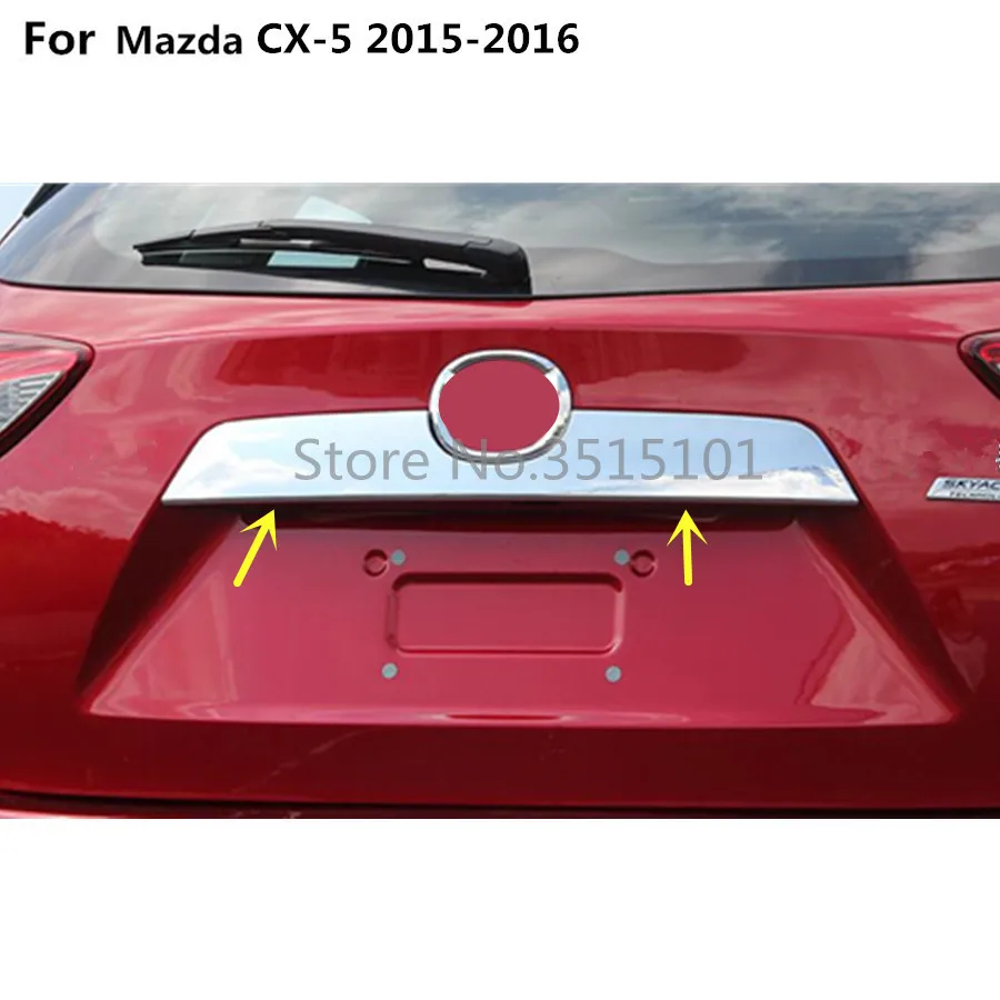 Auto Stils ABS Chrome Auto Aizmugurējās Durvis Tailgate Bufera Rāmis, Plāksne Apdares Lampas, Bagāžnieka Vāks 1gb Priekš Mazda CX-5 CX5 2013 2016 Attēls 1