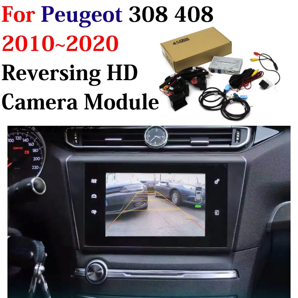 Automašīnas Aizmugurē, Priekšā Autostāvvieta Kameru Peugeot 308 408-2020 HD CCD Rezerves Reverse CAM Sākotnējā Ekrāna Atjauninājumu Dekoderi Aksesuāri Attēls 5