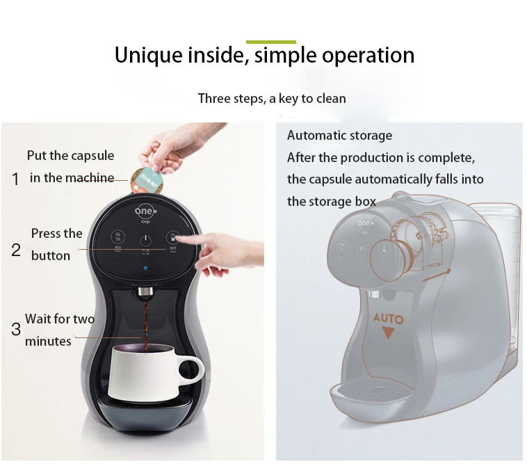 Automātisku Kapsulu Kafijas Automāts Sadzīves Espresso Sojas Piens Kafija Slīpēšanas Saprātīga Kafijas automāts 1600W KD12-K6 Attēls 3