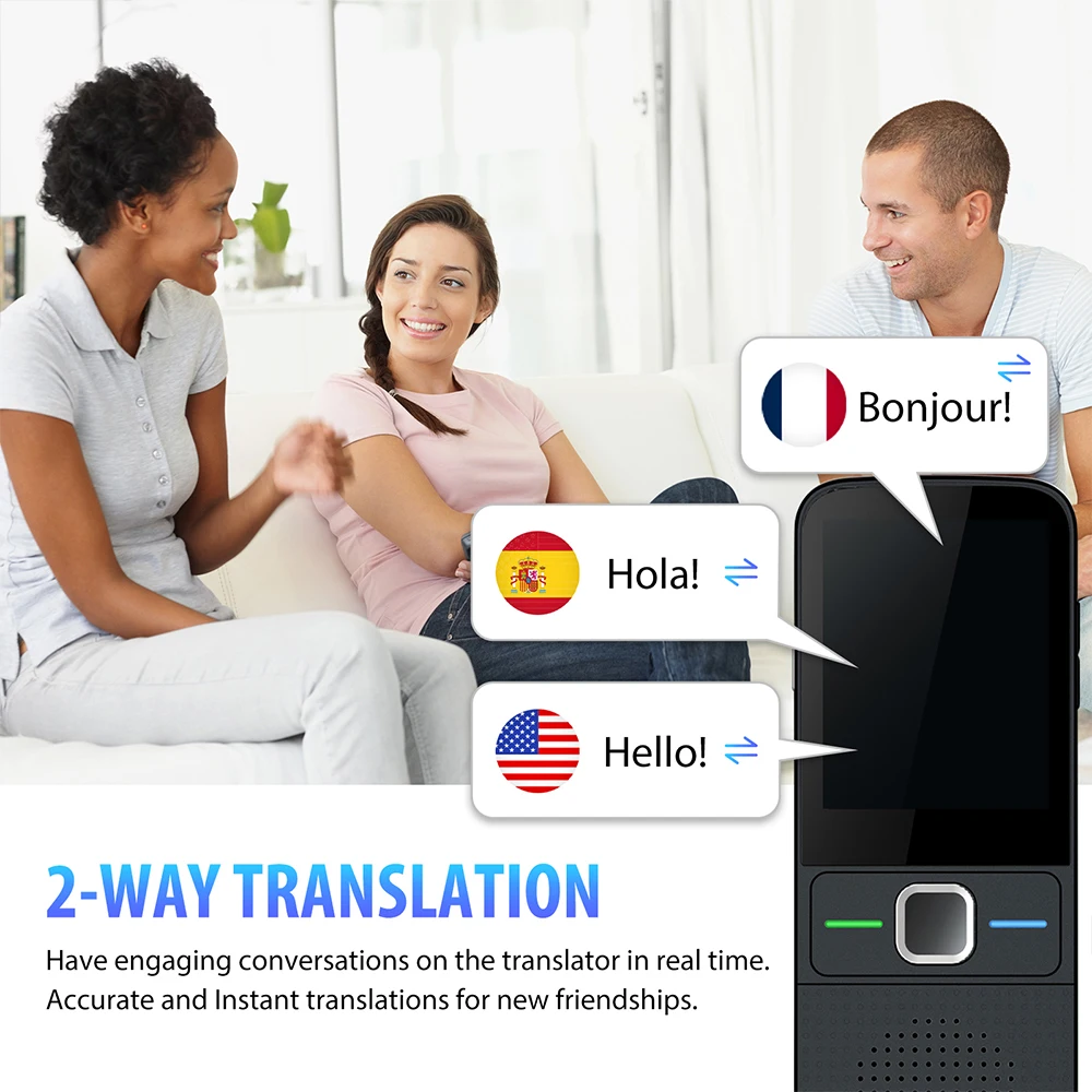 Balss Valodu Tulkotājs Ierīce Reālā Laikā HD Touch Screen divvirzienu 137 Valodas Tulkošanas Ceļojumu Attēls 2