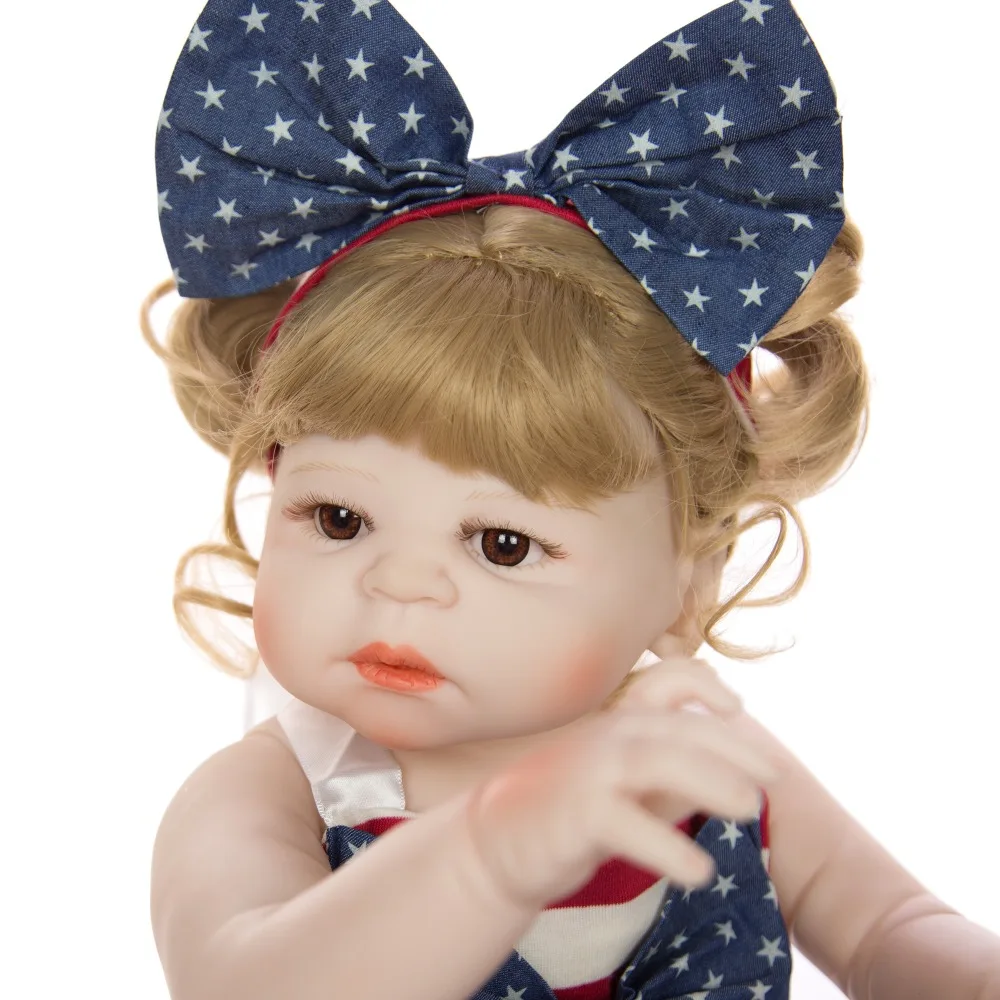 Bebe atdzimis Zelta meitenes mati bērnu atdzimis pilna silikona vinila lelles rotaļlietas bērniem dāvanu 55cm atdzimis toddler var peldēties bonecas Attēls 5