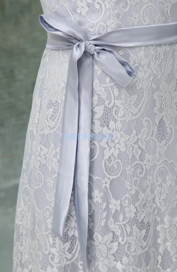 Bezmaksas piegāde 2016. gadam jauniem dizaina karstā pārdevējs v-veida kakla augstas kvalitātes dizaina meitene kleitas, gari balti mežģīņu ar vērtnes Līgavas māsa Kleitas Attēls 4