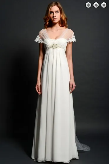 Bezmaksas piegāde jaunu appliques 2016 maxi līgavas vāciņu piedurknēm kristāla vestidos balts garš mežģīņu lētu kāzu Kleitu fāzēm līgavas kleita Attēls 5