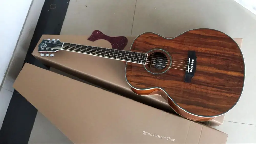 Bezmaksas piegāde profesionālo jumbo koa akustiskā ģitāra F50 vintage ģitāru koa koka ģilde akustiskās, elektriskās ģitāras Attēls 1