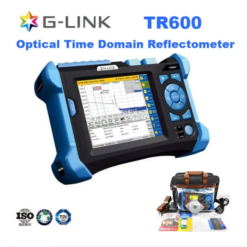 Bezmaksas Piegāde Sākotnējā GLINK TR600 MS8335AA OTDR 850/1300MMF+1310/1550SMF 20/18/30/28dB 180km Optisko Laika Domēna Reflectometer Attēls 1
