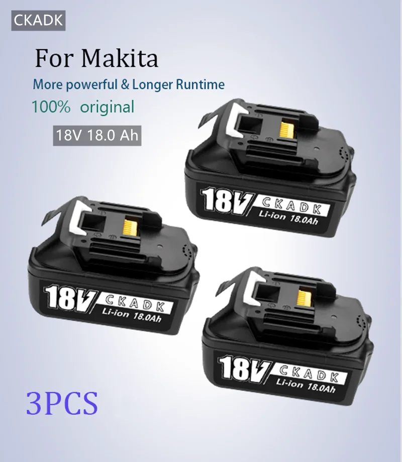 BL1860 Uzlādējams Akumulators 18 V 18000mAh Litija jonu lai 18v, Makita Akumulatoru BL1840 BL1850 BL1830 BL1860B LXT 400+4Acharger Attēls 1
