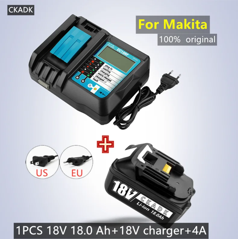 BL1860 Uzlādējams Akumulators 18 V 18000mAh Litija jonu lai 18v, Makita Akumulatoru BL1840 BL1850 BL1830 BL1860B LXT 400+4Acharger Attēls 3