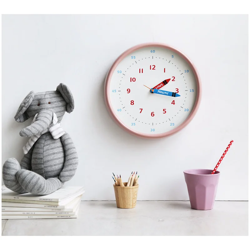Bērnu multfilmas sienas pulkstenis mācību personalizētu radošo pulkstenis dzīvojamā istabā klusums sienas pulkstenis Ziemeļvalstu mūsdienu vienkāršība Attēls 1