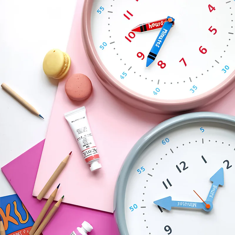 Bērnu multfilmas sienas pulkstenis mācību personalizētu radošo pulkstenis dzīvojamā istabā klusums sienas pulkstenis Ziemeļvalstu mūsdienu vienkāršība Attēls 3