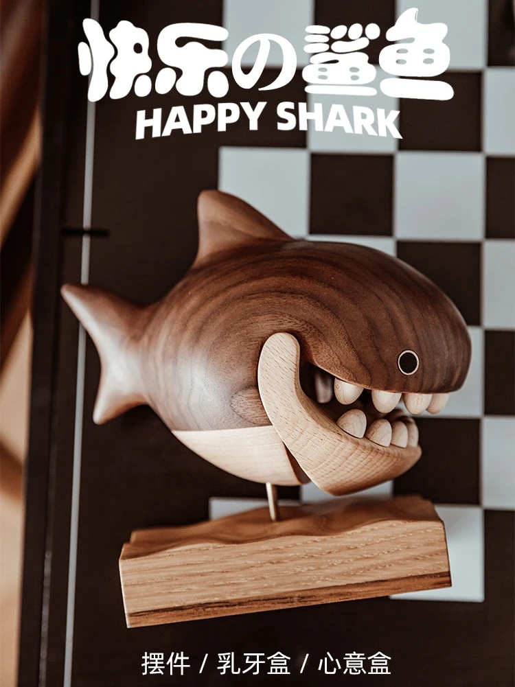 Bērnu Zobi Lodziņā Apdare Laimīgs Haizivs, Oriģināls Dizains, Žurnāla Sākotnējā Shangcheng Radošo Dāvanu Bērniem Draudzeni Dzimšanas dienā Attēls 3