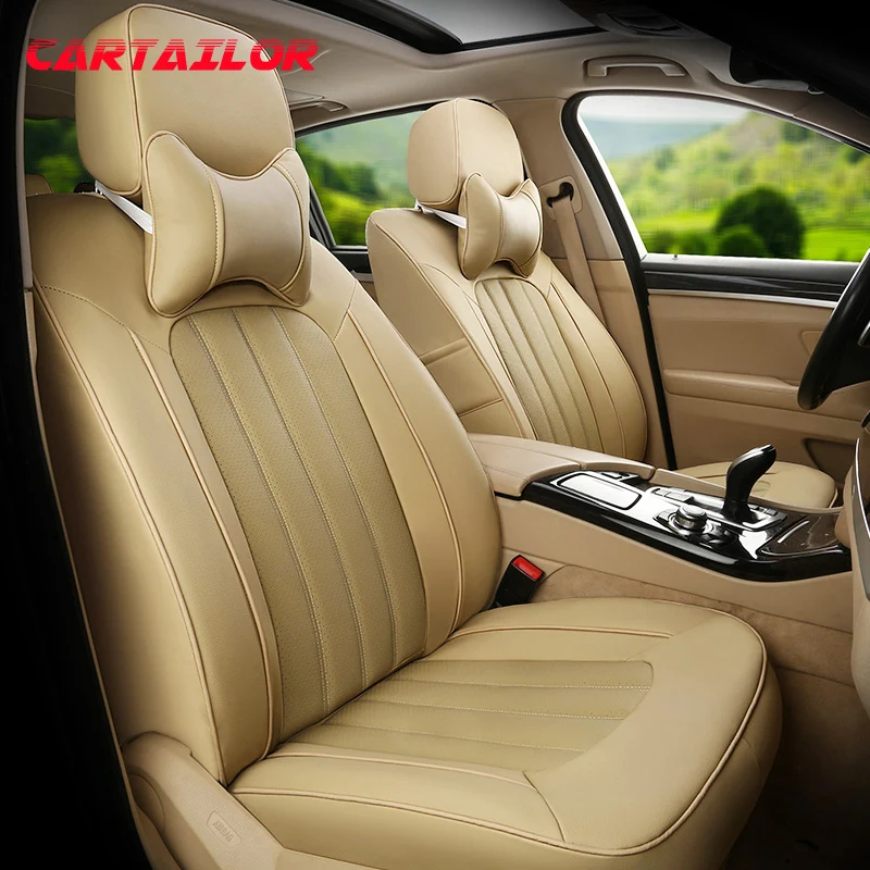 CARTAILOR Automašīnu Seat Covers & Balsti Fiat Bravo Auto Sēdekļa Vāku Ādas & Leatherette Sēdekļu Spilveni Auto Piederumi Attēls 5